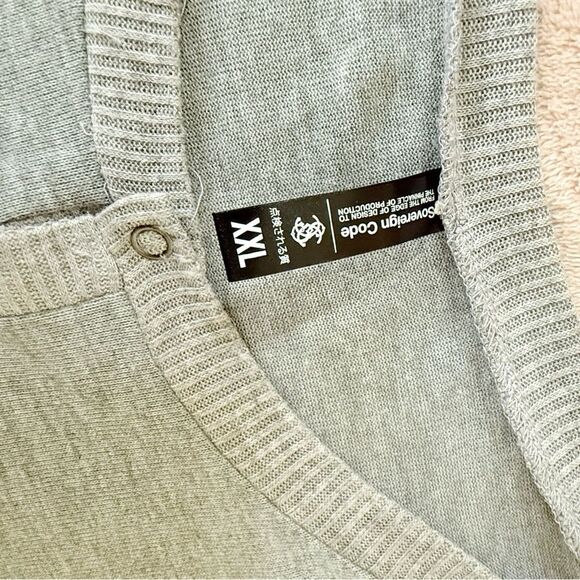 Sovereign Code Mens Shirt Longsleeve Knit Stretchy Grey Casual  XXL - Picture 2 of 3